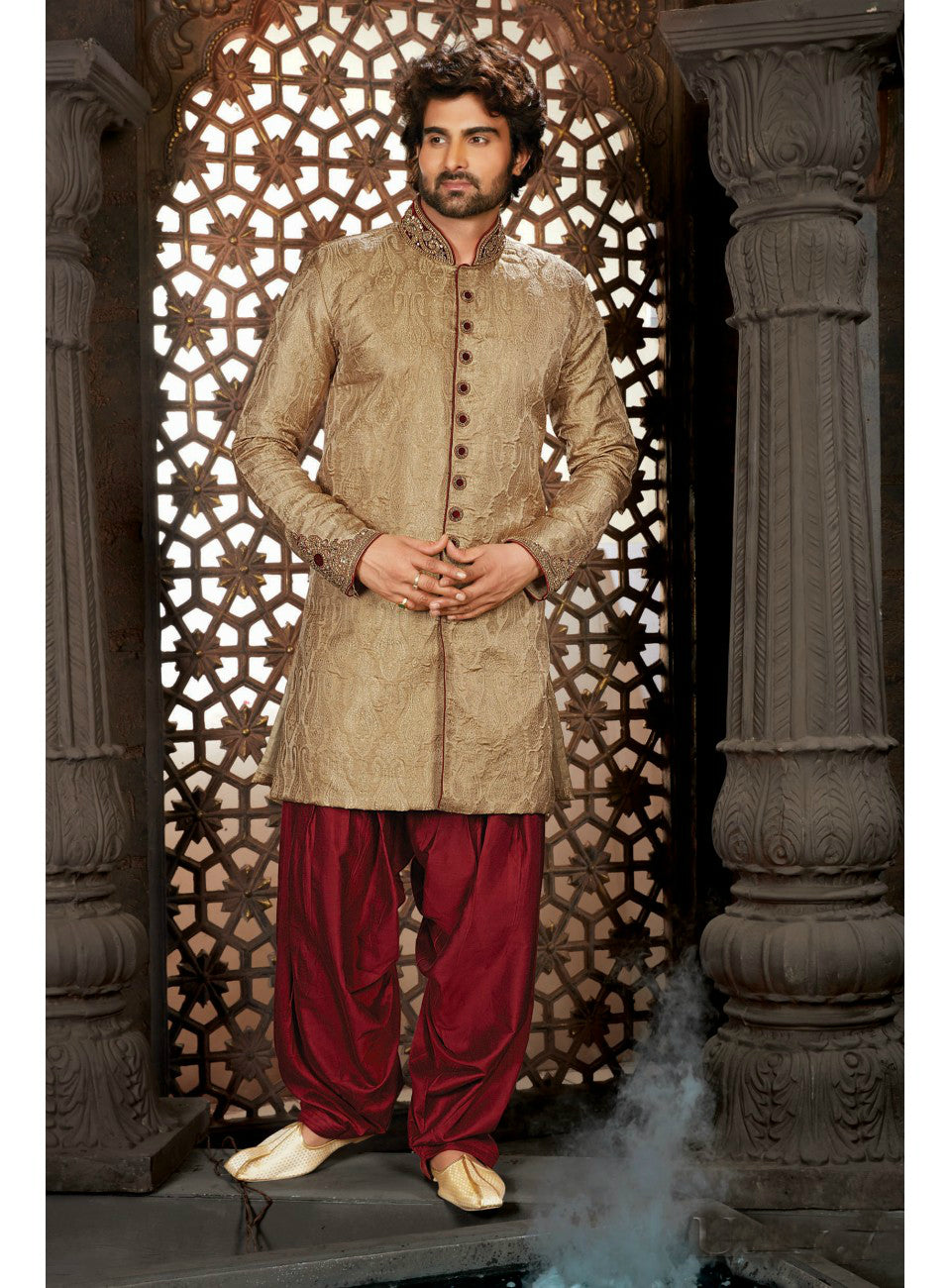 Golden Wedding Sherwani