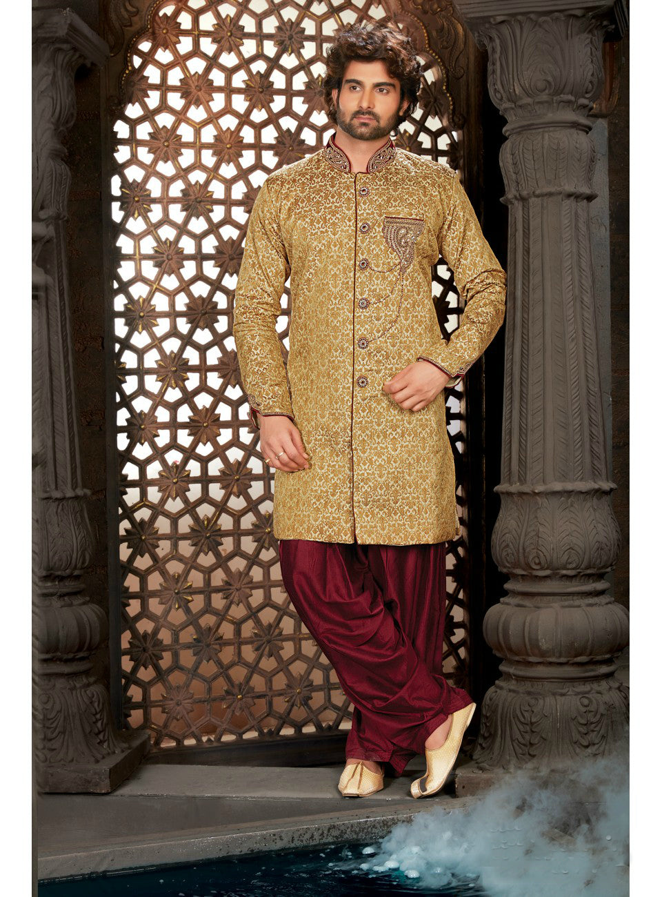 Golden Wedding Sherwani
