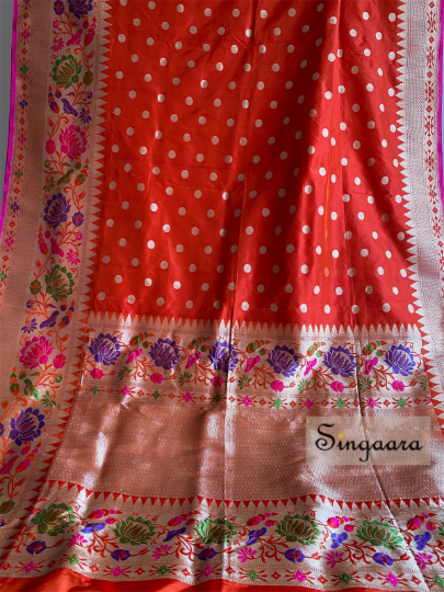 Red Paithani Design Banarasi Silk Saree