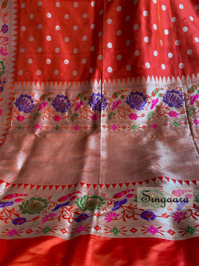 Red Paithani Design Banarasi Silk Saree