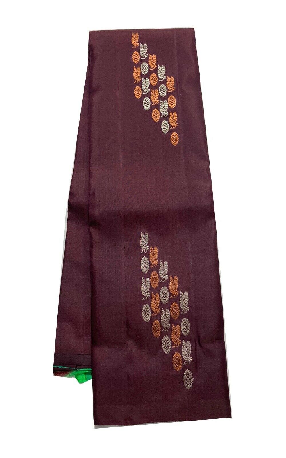 Borderless Coffee Brown Kanchipuram Handloom Silk Saree