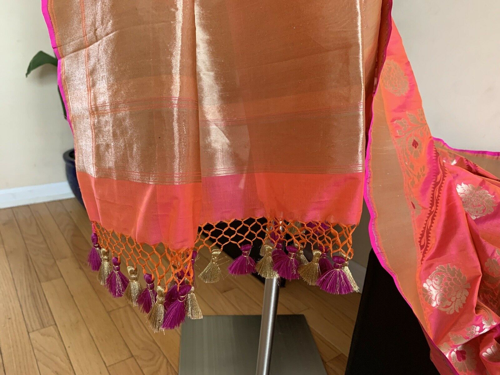 Wedding Pink Peach Banarasi Katan Silk Saree