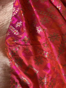 Wedding Pink Patola Banarasi Katan Silk Saree