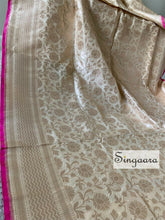 Load image into Gallery viewer, Wedding Champagne Color Banarasi Katan Silk Saree