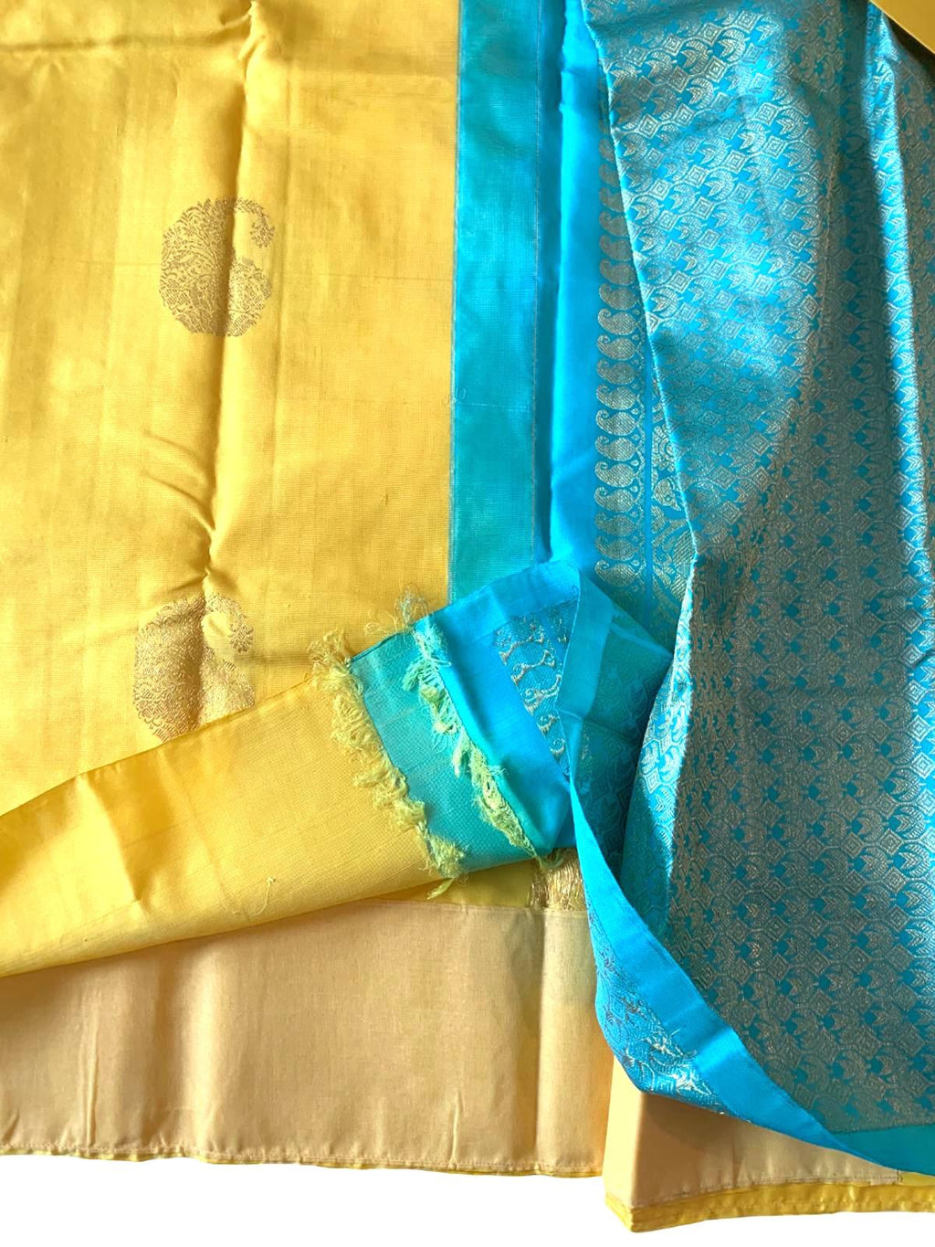 Haldi Ceremony Saree Kanchipuram Silk Saree for Women Wedding Sari Kanjeevaram