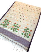 Festival Saree Cotton Khadi Jamdani Sari Casual Wear Partywear Saree