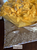 Golden and Yellow Half And Half Designer Saree