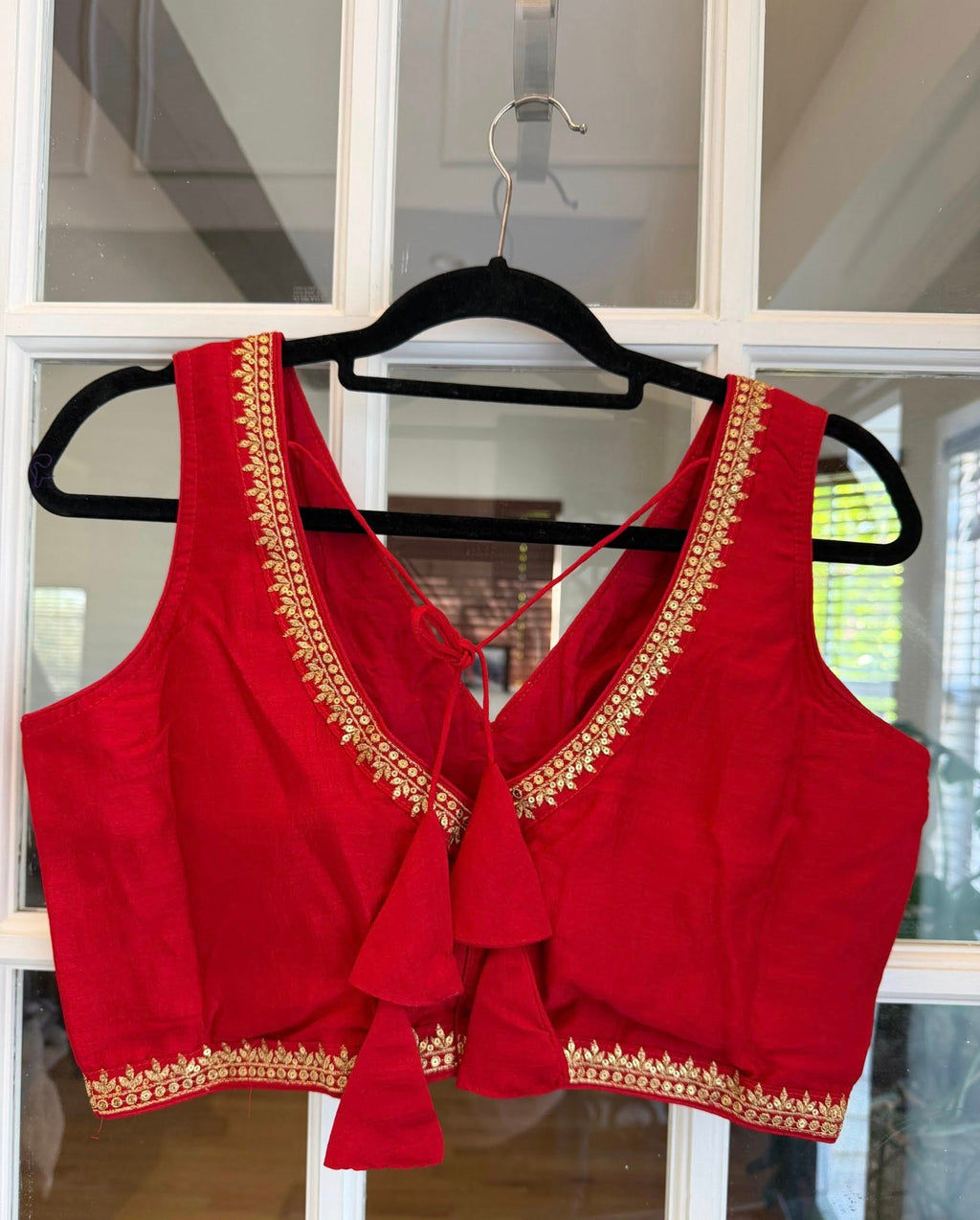 Scarlet Red Embroidered Blouse