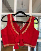 Scarlet Red Embroidered Blouse