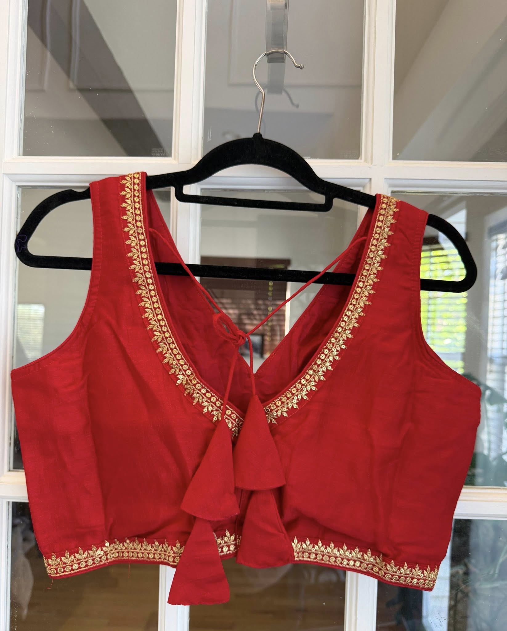 Scarlet Red Embroidered Blouse