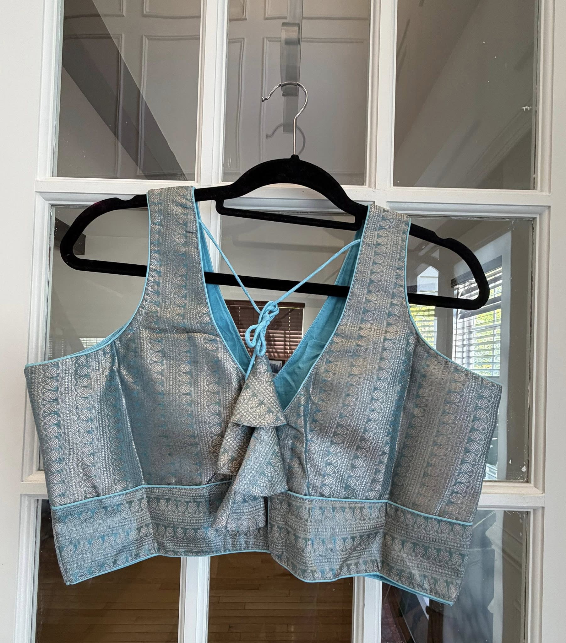 Pastel Blue Banarasi Blouse