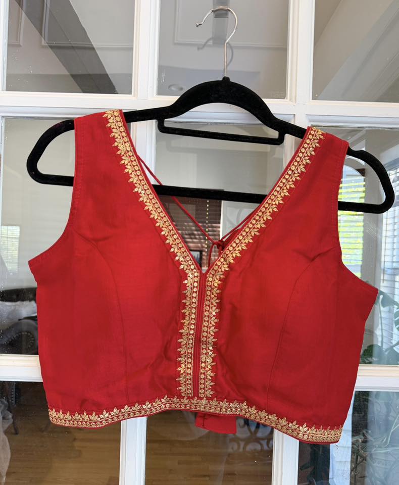 Scarlet Red Embroidered Blouse