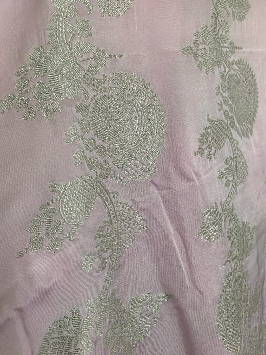 Blush Pink Banarasi Mashru Silk Saree