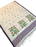 Festival Saree Cotton Khadi Jamdani Sari Casual Wear Partywear Saree