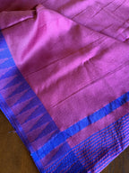 Magenta Rose and Blue Bhagalpur Saree with Blouse