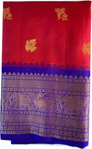 Deep Pink Gadwal Handloom Silk Saree