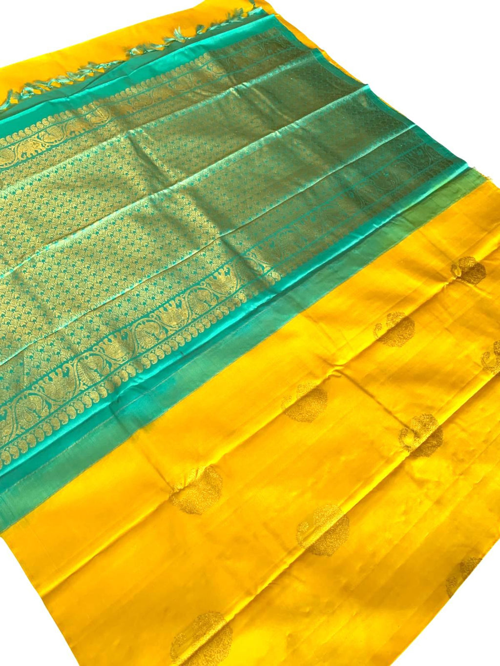 Haldi Ceremony Saree Kanchipuram Silk Saree for Women Wedding Sari Kanjeevaram