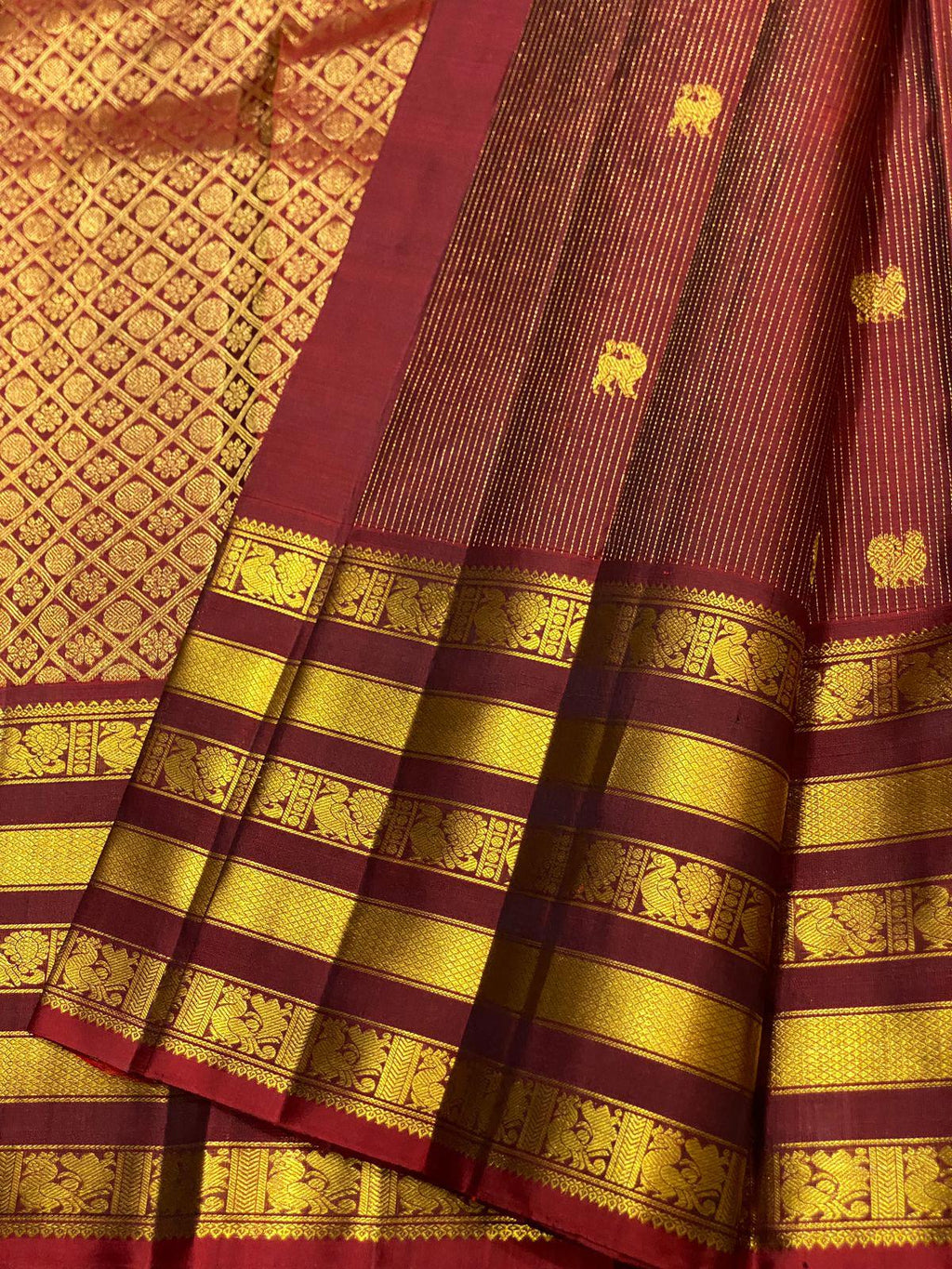 Bridal Kanchipuram Silk Saree Wedding Sari Traditional South Indian Saree Partywear Ethnic Outfit for Women Kanjeevaram Sari with 2gm Zari