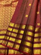 Bridal Kanchipuram Silk Saree Wedding Sari Traditional South Indian Saree Partywear Ethnic Outfit for Women Kanjeevaram Sari with 2gm Zari