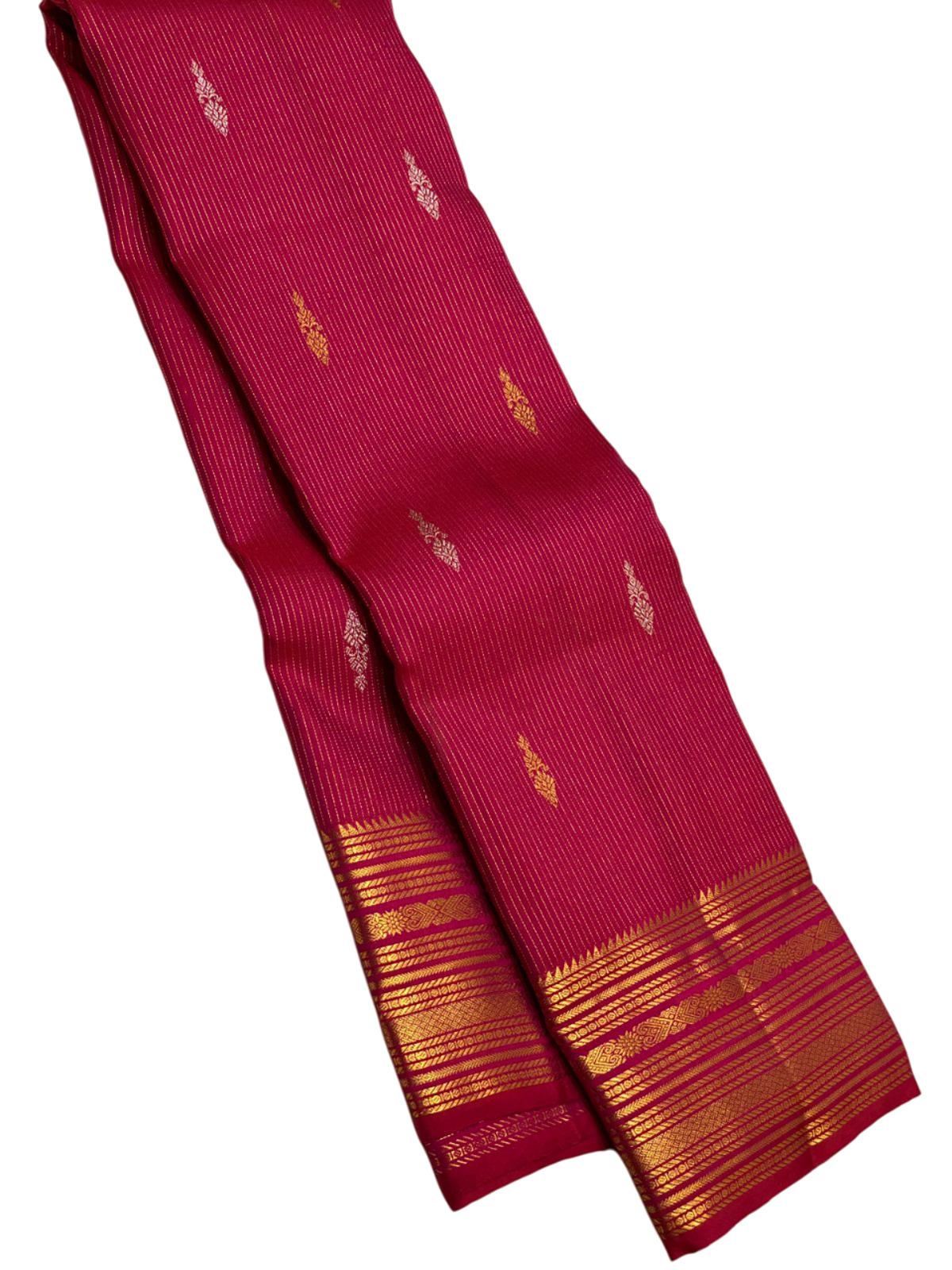 Bridal Kanchipuram Silk Saree Wedding Sari Traditional South Indian Saree with 2gm Zari