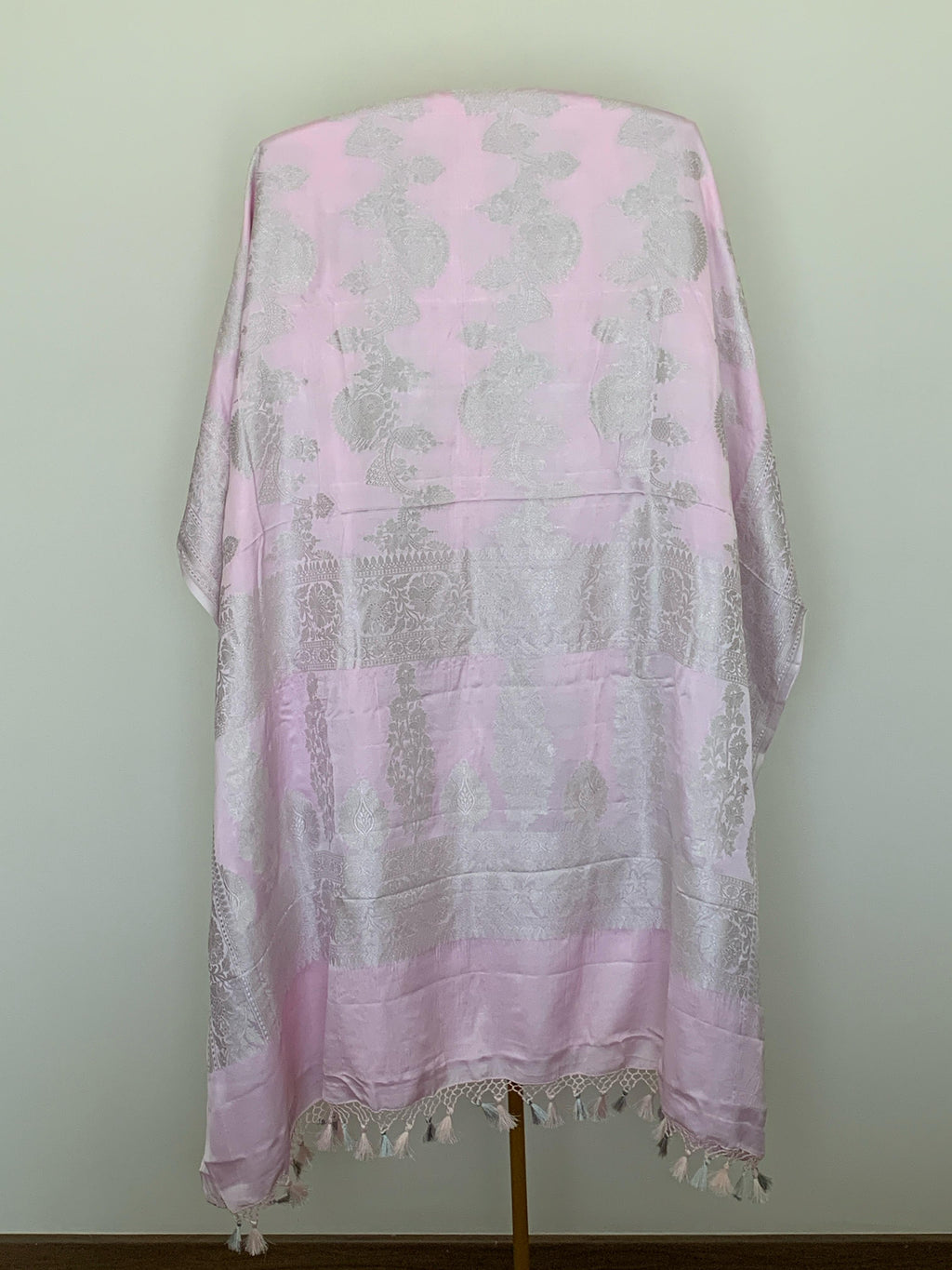 Blush Pink Banarasi Mashru Silk Saree