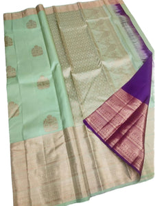 Bridal Pastel Green Kanchipuram Silk Saree