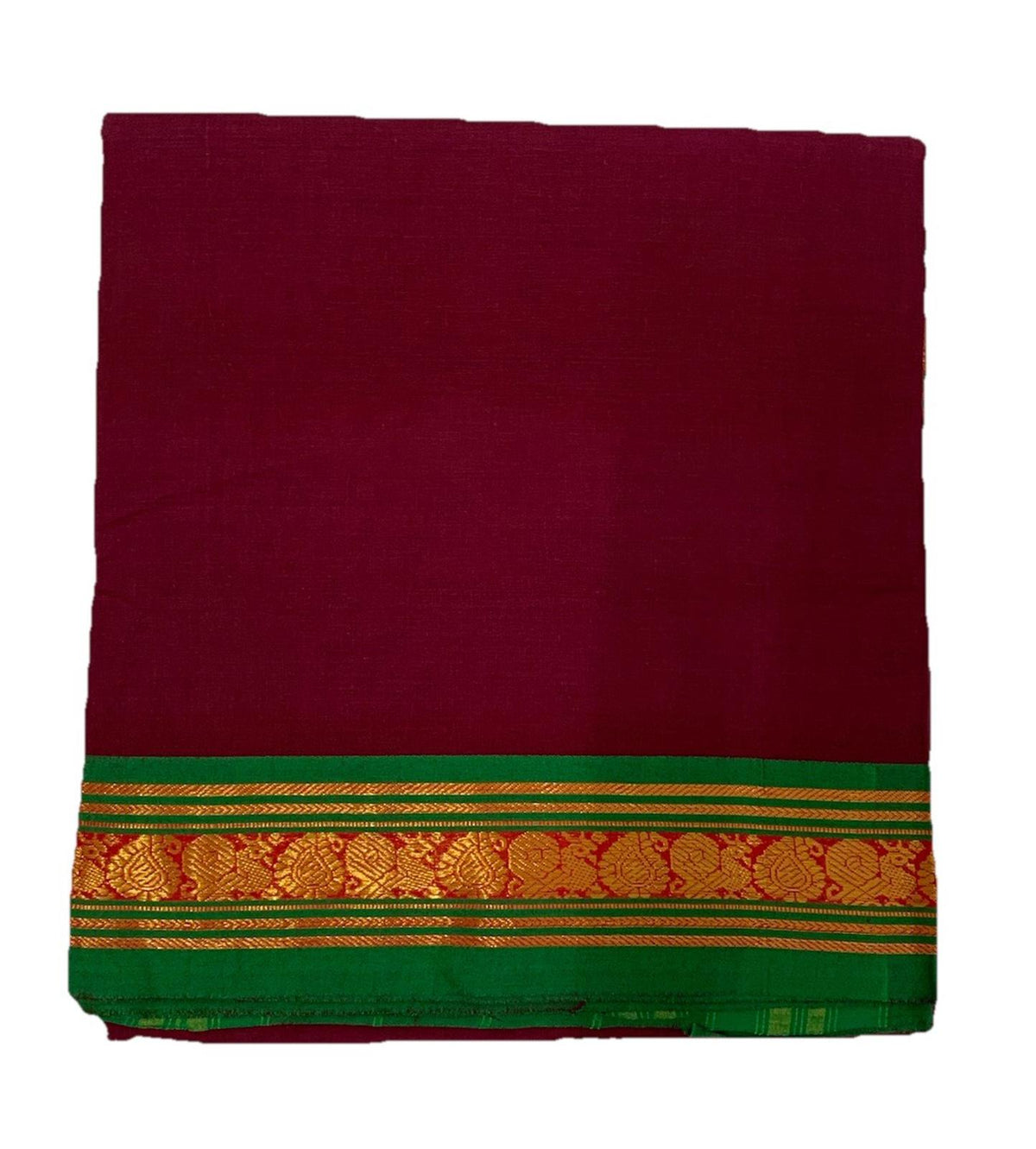 Maroon Red Cotton Saree