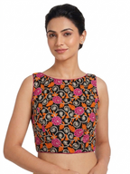 Black Floral Embroidered Blouse