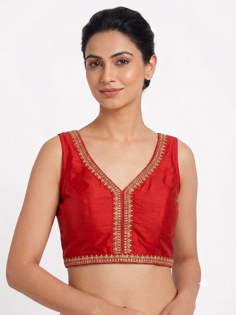 Scarlet Red Embroidered Blouse