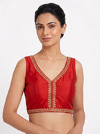 Scarlet Red Embroidered Blouse