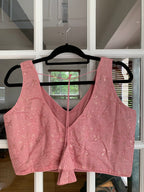 Pink Embroidered Sequined Blouse