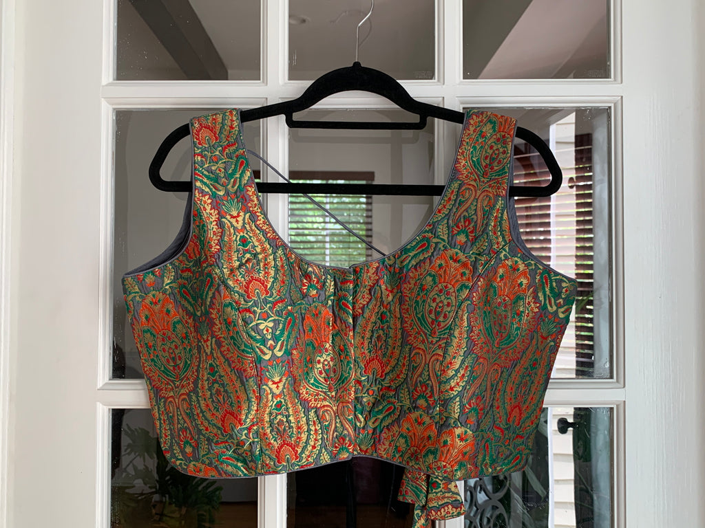 Gray Kashmiri Design Blouse