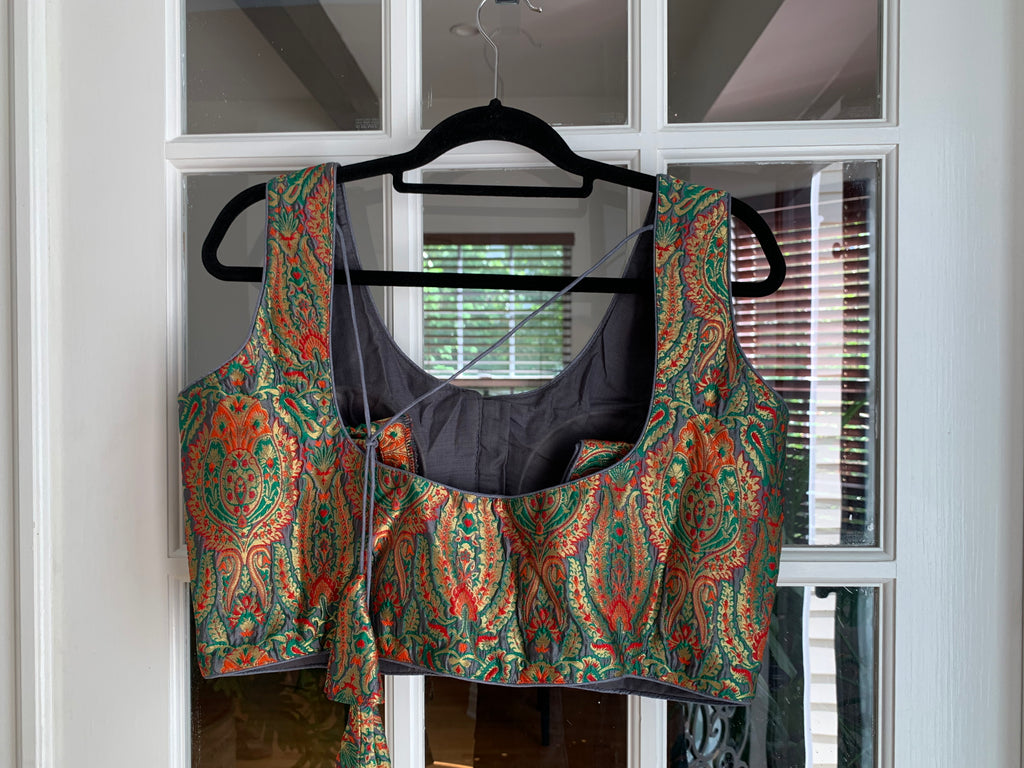 Gray Kashmiri Design Blouse