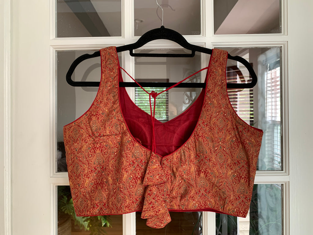 Burnt Orange Sienna Readymade Choli Blouse