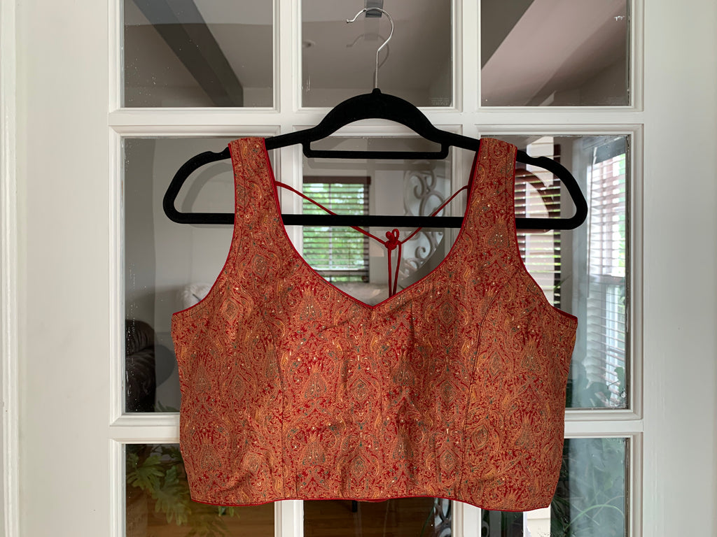 Burnt Orange Sienna Readymade Choli Blouse