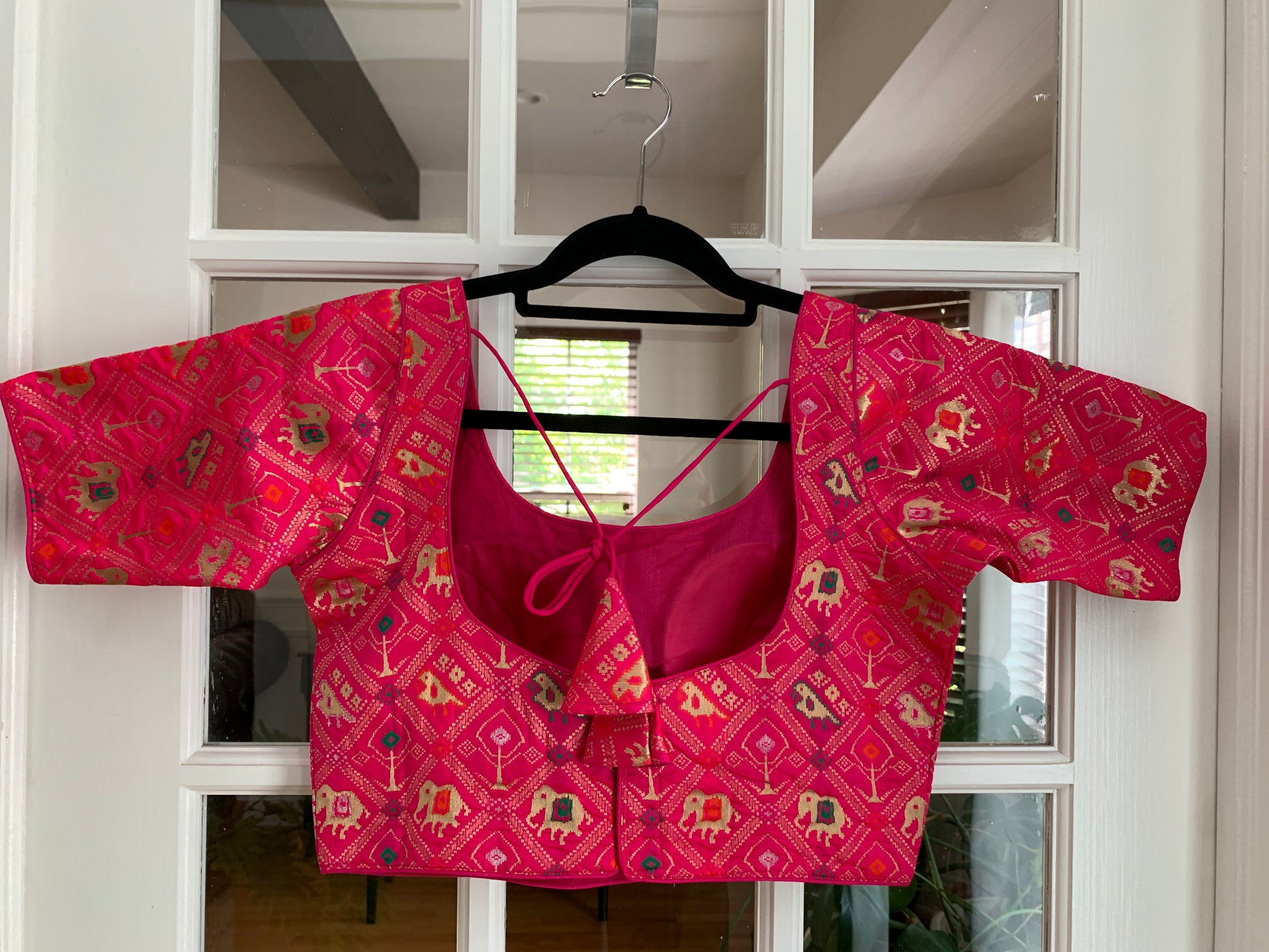 Checkered Patola Design Banarasi Blouse