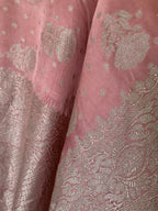 Blush Pink Banarasi Mashru Silk Saree