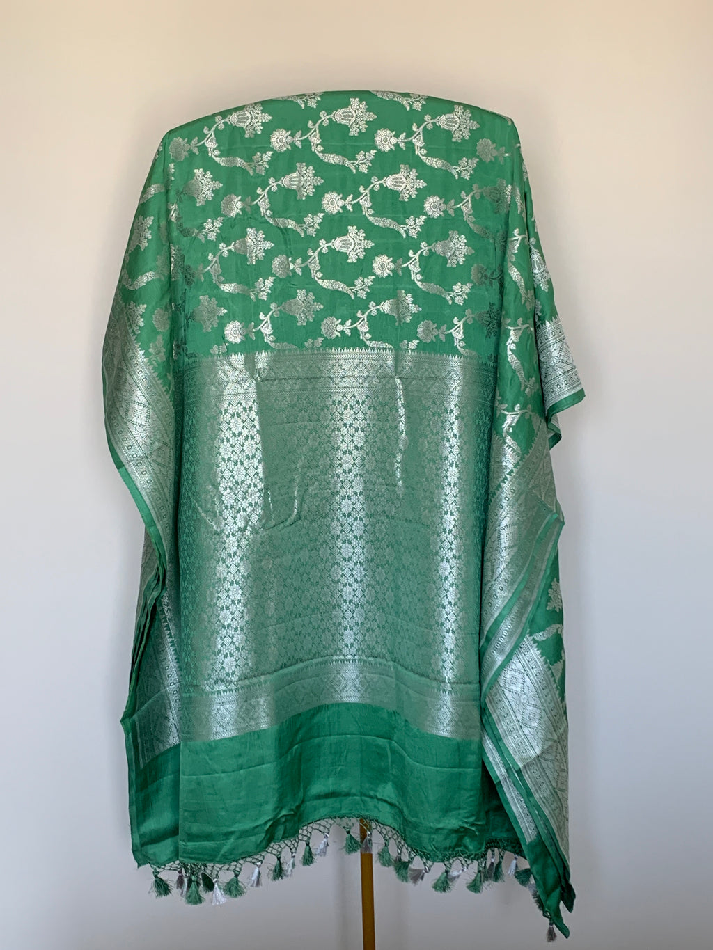 Jade Green Banarasi Mashru Silk Saree