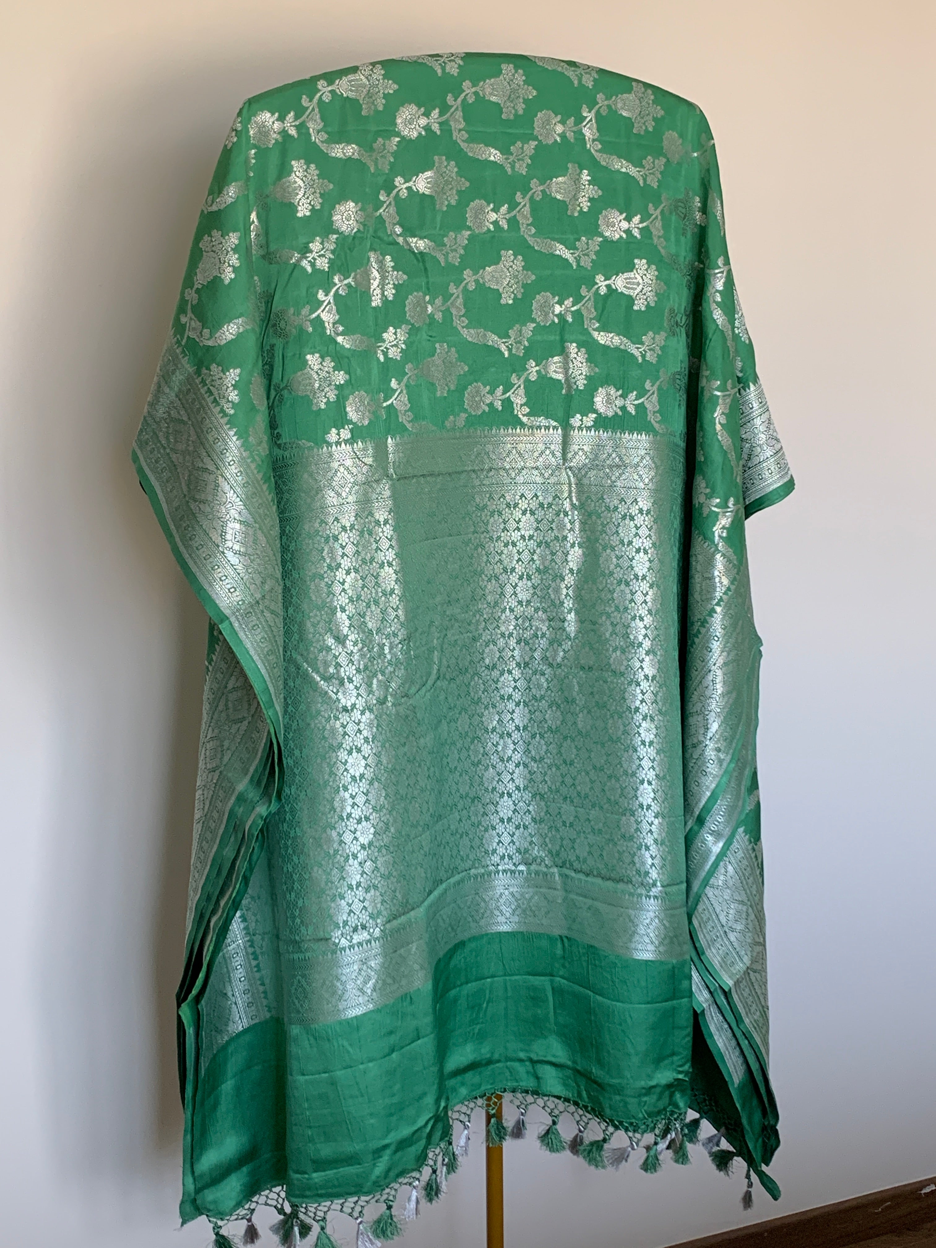 Jade Green Banarasi Mashru Silk Saree