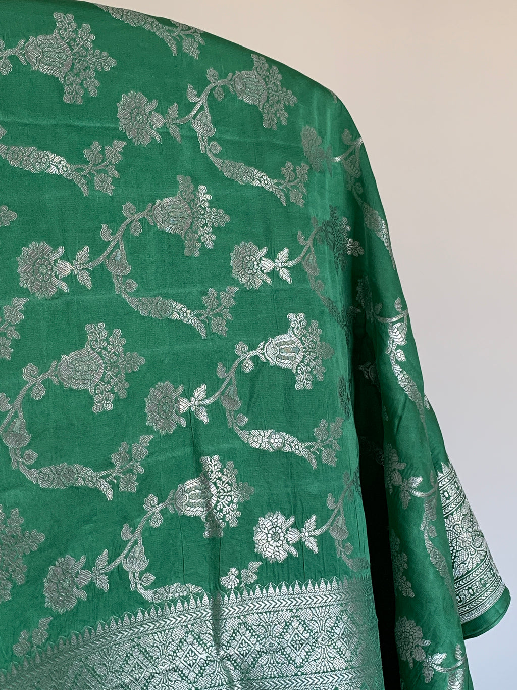 Jade Green Banarasi Mashru Silk Saree