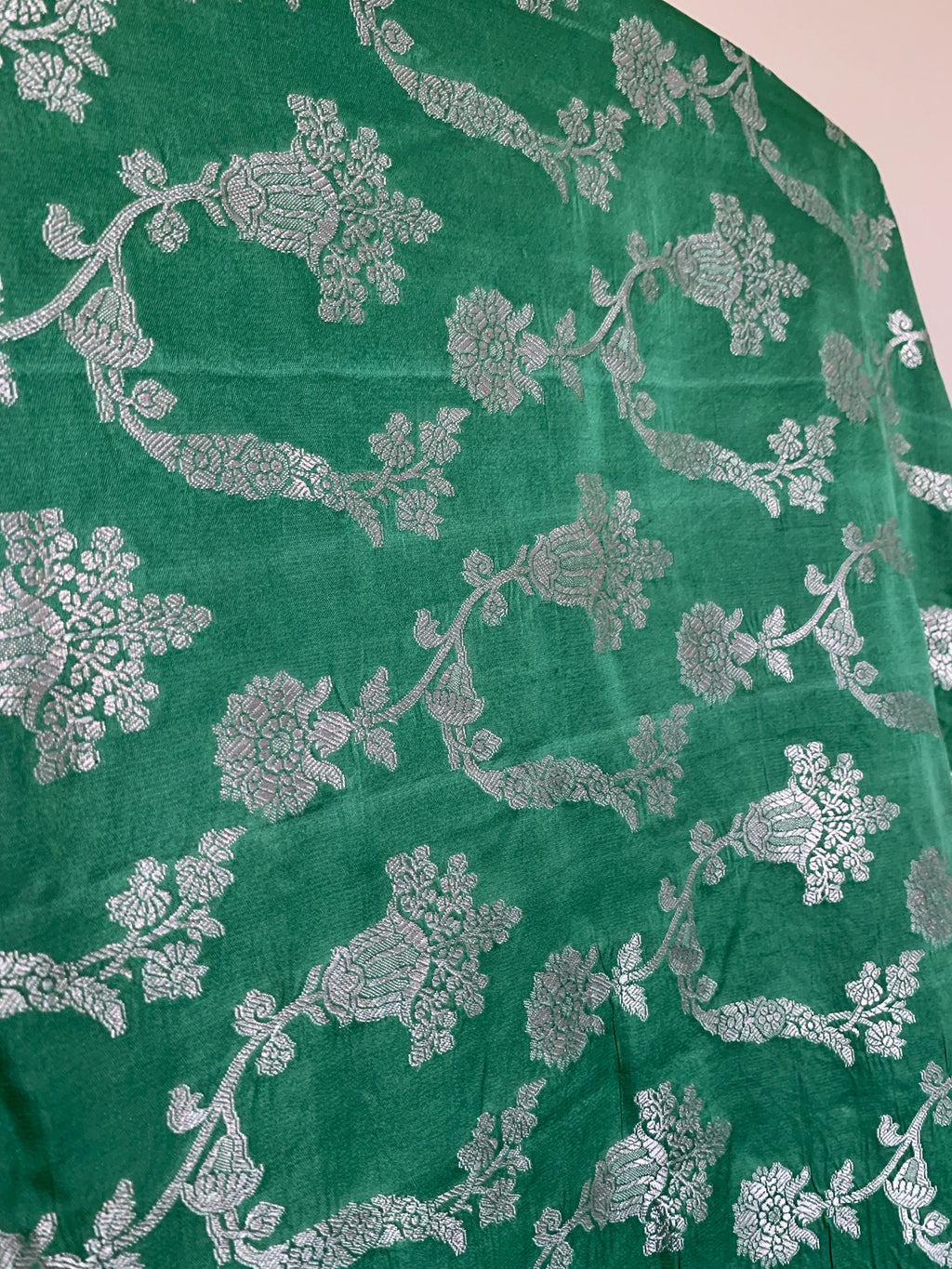 Jade Green Banarasi Mashru Silk Saree