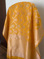 Golden Yellow Banarasi Katan Silk Saree