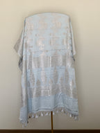 Powder Blue Banarasi Mashru Silk Saree