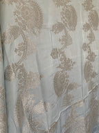 Powder Blue Banarasi Mashru Silk Saree