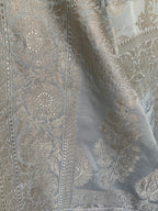 Powder Blue Banarasi Mashru Silk Saree
