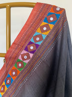 Grey Lambani Tussar Silk Saree