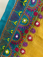 Mustard Yellow Lambani Tussar Silk Saree
