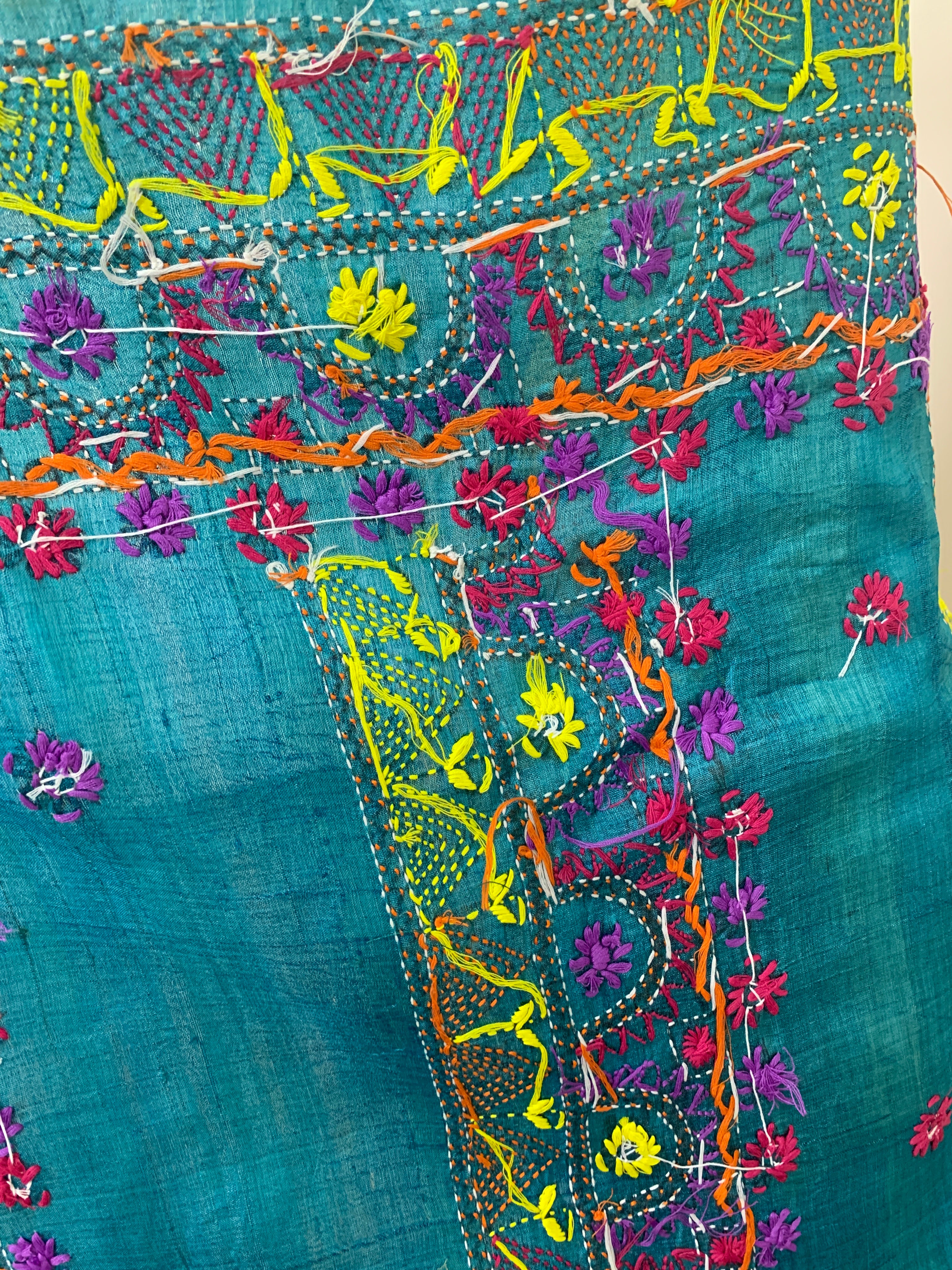 Mustard Yellow Lambani Tussar Silk Saree