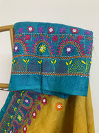 Mustard Yellow Lambani Tussar Silk Saree