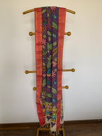 Royal Purple Pen Kalamkari Silk Dupatta